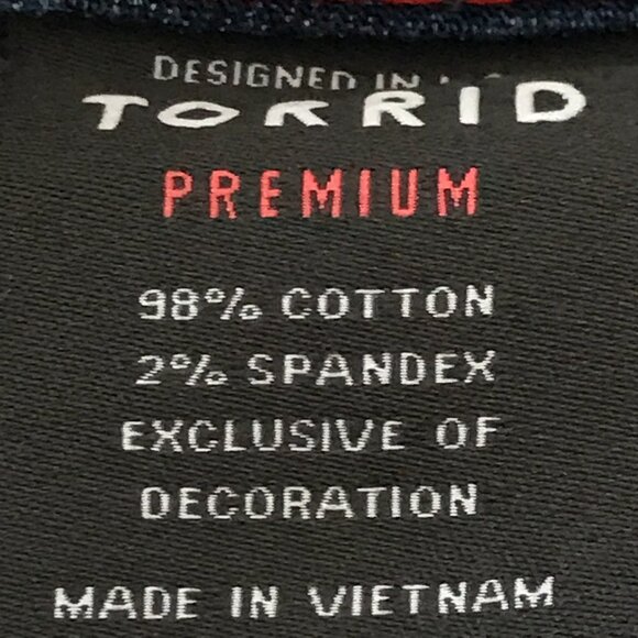 Torrid Premium Jeans Women 18 Blue Mid Rise Beaded Floral Stretch Preppy 17974 - Picture 13 of 15